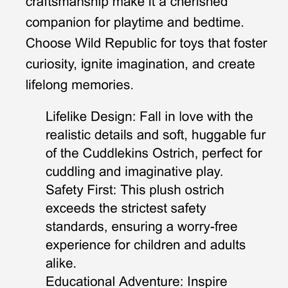 New With Tag 🏷️ Plush Ostrich Stuffed Animal Toy. - Picture 6 of 8